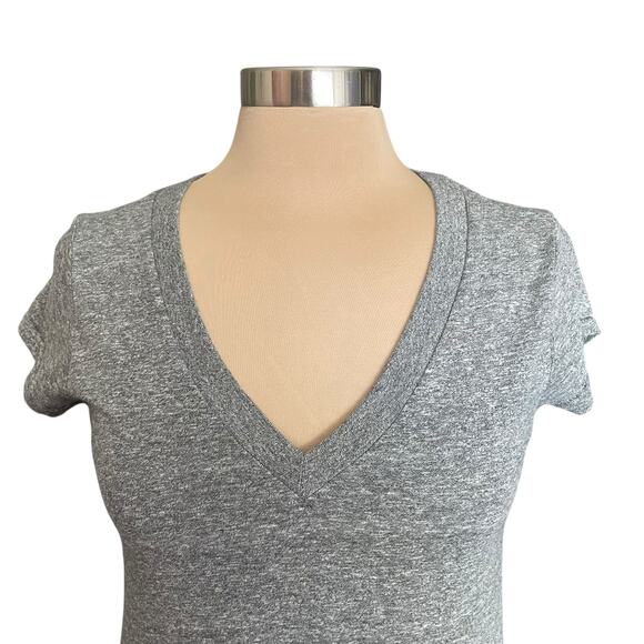 Current/Elliot Trapeze T-Shirt Dress Sz SMALL Heather Gray Cap Sleeves V-neck - Picture 3 of 6